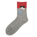 Cartoon Cat Print Socks