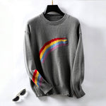 Casual Rainbow Knit Sweater