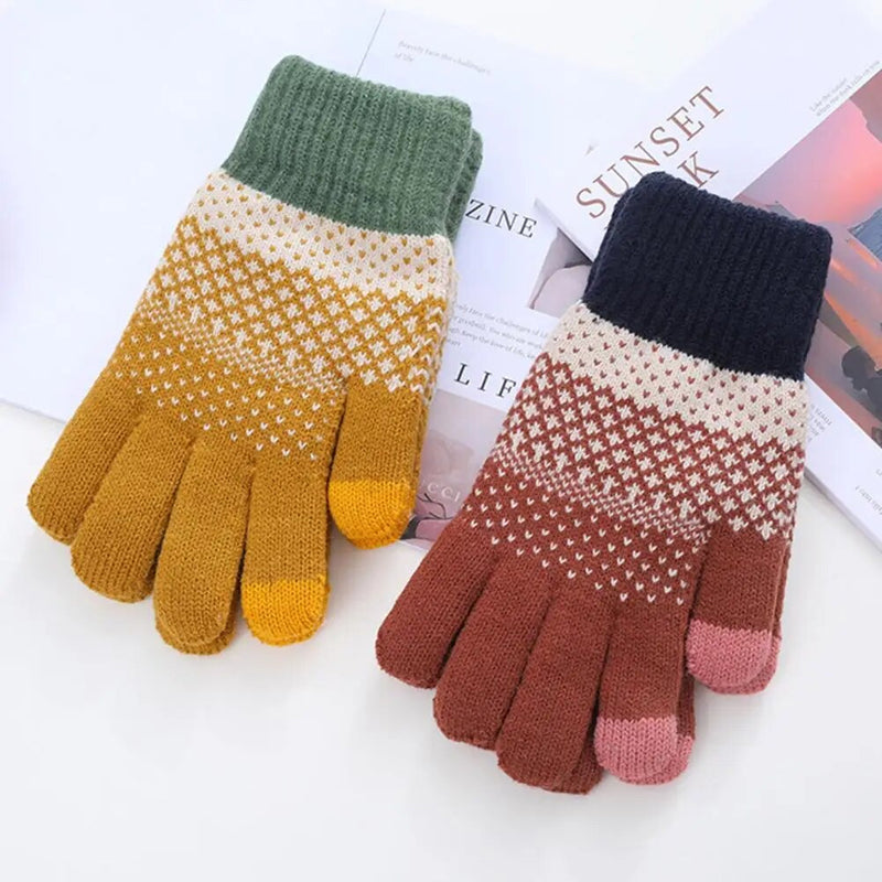 Ciepłe rękawiczki kolorowe