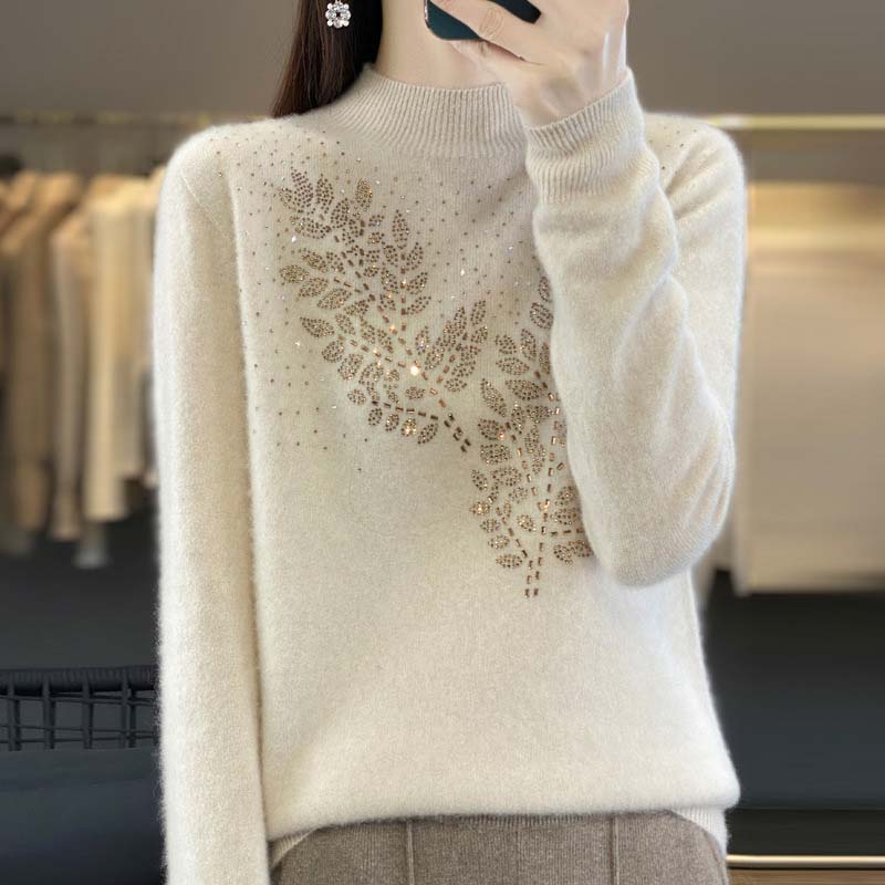 Sweter z drukowaniem liści