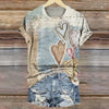 Vintage Heart Print T-Shirt