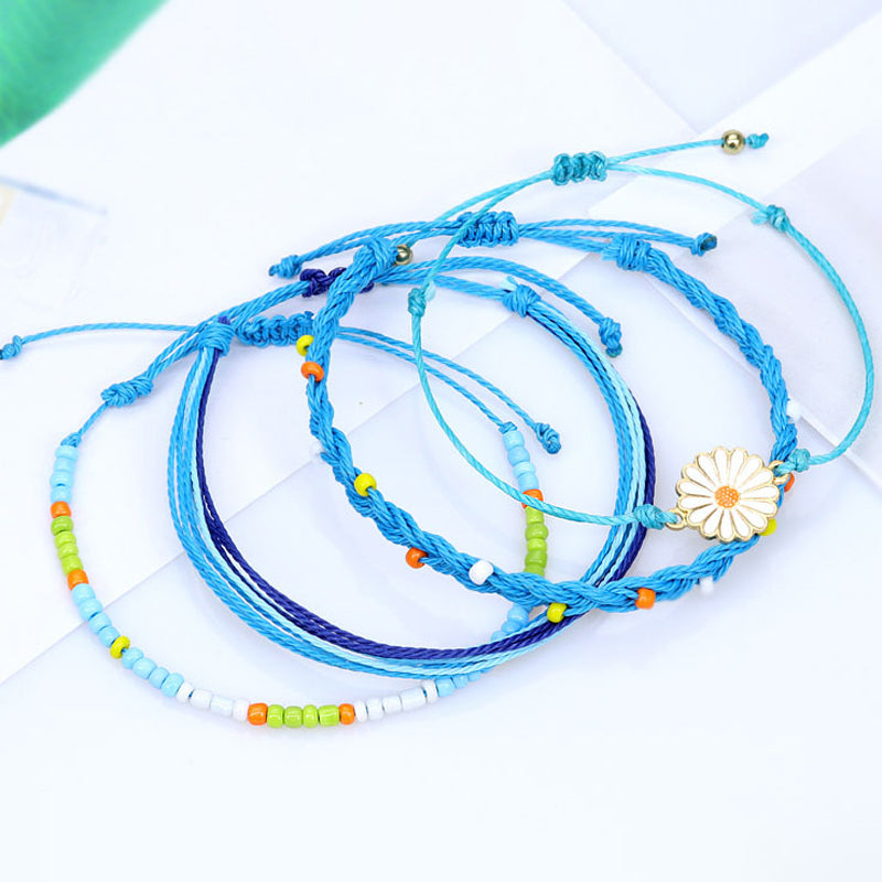 Flower Braided Bracelet Set