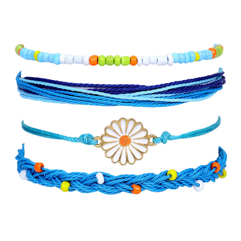 Flower Braided Bracelet Set