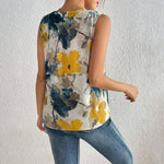 Vintage Skjorte Med Blomstertrykk