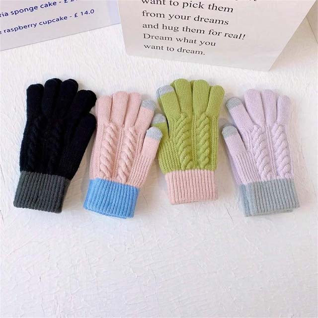 Ciepłe dzianinowe rękawiczki