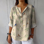 Vintage Trykket Bluse