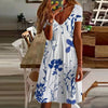 Casual Leaf Print Dress