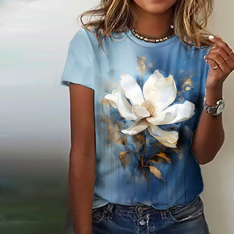 Vintage T-Shirt Med Blomsterprint