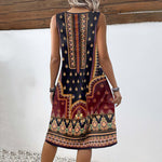 Vintage Ethnic Print Dress