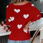 Sweter dzianinowy wzór serca