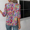 Farverig Bluse Med Abstrakt Print