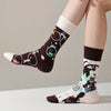 Asymmetrical Animal Print Socks