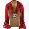 Heart Pendant Vintage Scarf