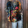 Vintage Abstract Print Blouse