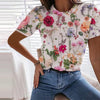 Uformell T-Skjorte Med Blomstertrykk