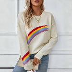 Casual Rainbow Knit Sweater