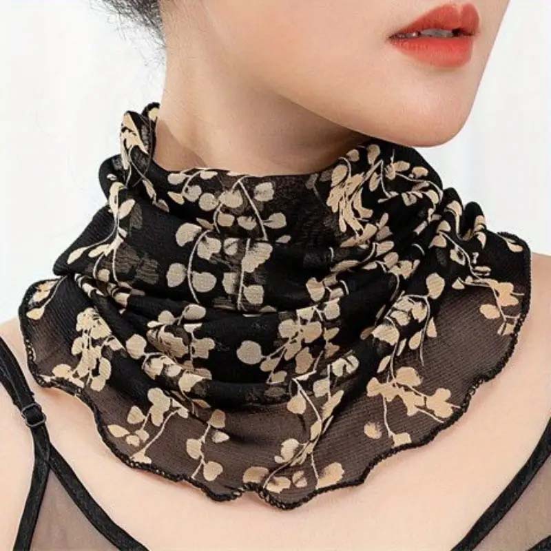 Vintage Leaf Print Scarf