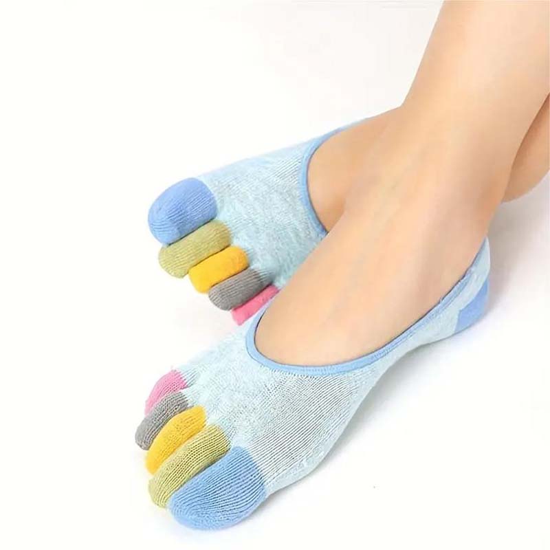 Farverige 5 Finger Sokker