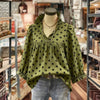 【Long Sleeve】Vintage Polka Dot Blouse