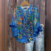Vintage Abstract Print Blouse