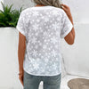 Elegant Blomsterbrodert Bluse