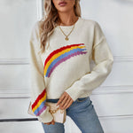 Casual Rainbow Knit Sweater