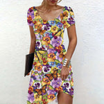 Floral Butterfly Print Dress