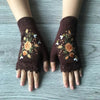 Warm Floral Embroidered Gloves