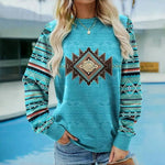 Vintage Geometric Print Sweatshirt