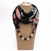 Vintage Beaded Printed Scarf