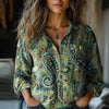 Vintage Ethnic Print Blouse