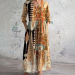 Vintage Abstract Print Dress