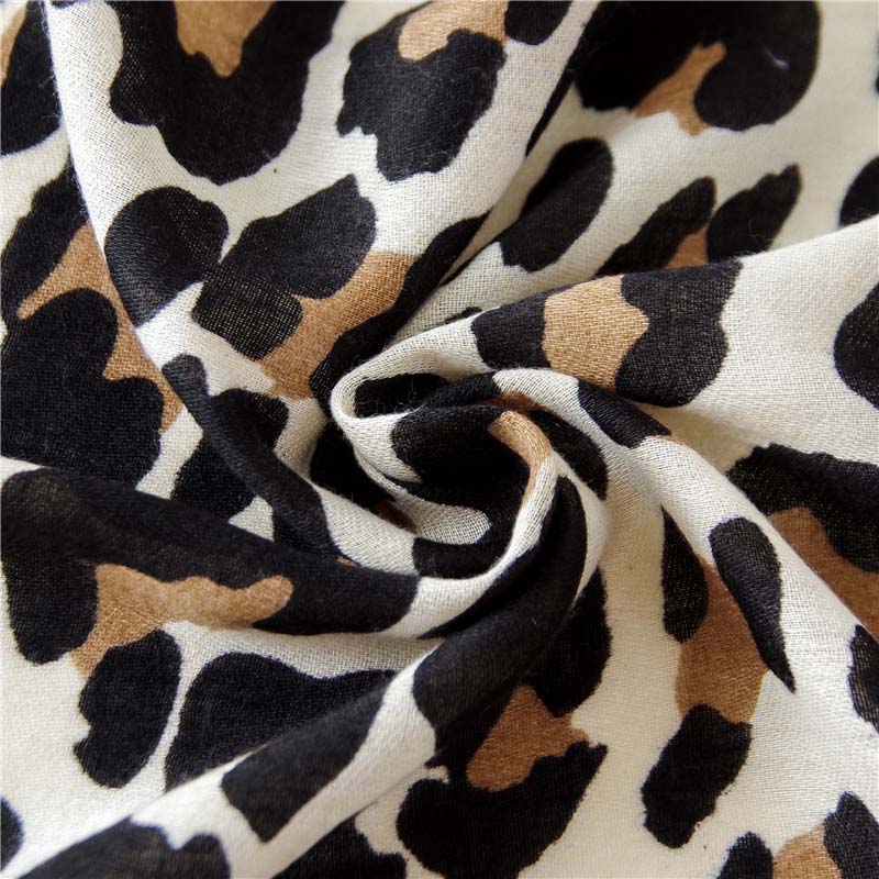 Casual Leopardprint Tørklæde