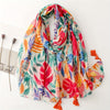 Colourful Leaf Print Scarf