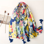 Colourful Floral Print Scarf