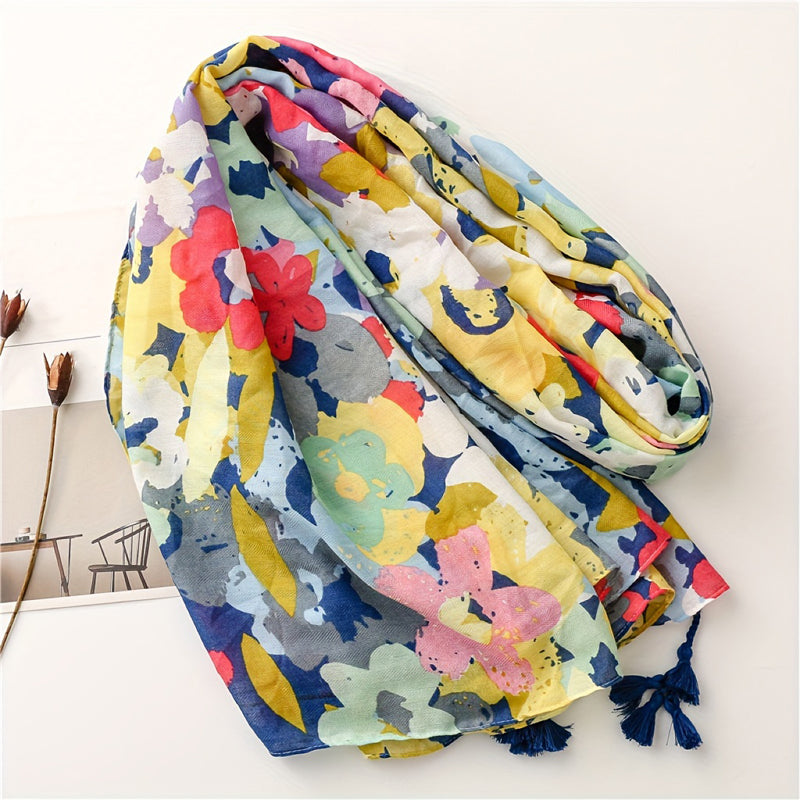 Colourful Floral Print Scarf