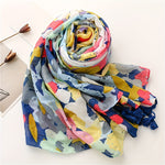 Colourful Floral Print Scarf