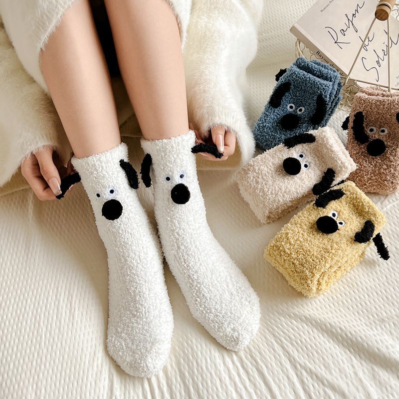 Cartoon Dog Plush Socks