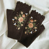 Warm Floral Embroidered Gloves