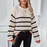 Casual Striped Knit Sweater