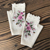 Warm Floral Embroidered Gloves