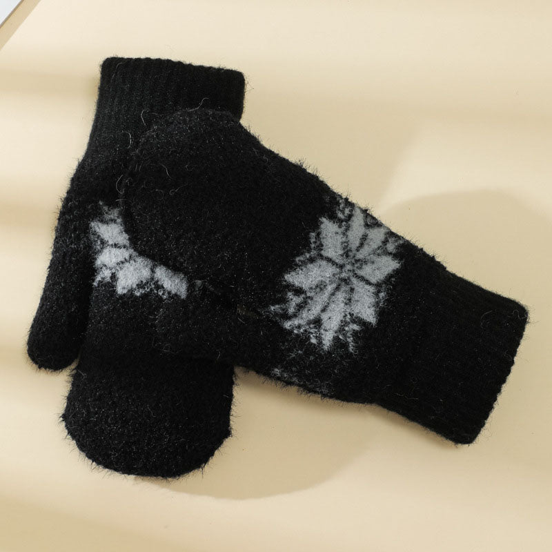 Ciepłe rękawiczki z płatkami śniegu