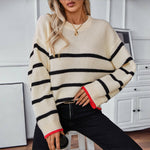 Casual Striped Knit Sweater