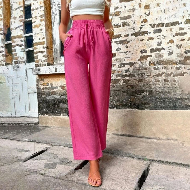 Solid Colour Casual Trousers