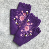Warm Floral Embroidered Gloves