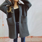 Casual Solid Colour Knitted Cardigan