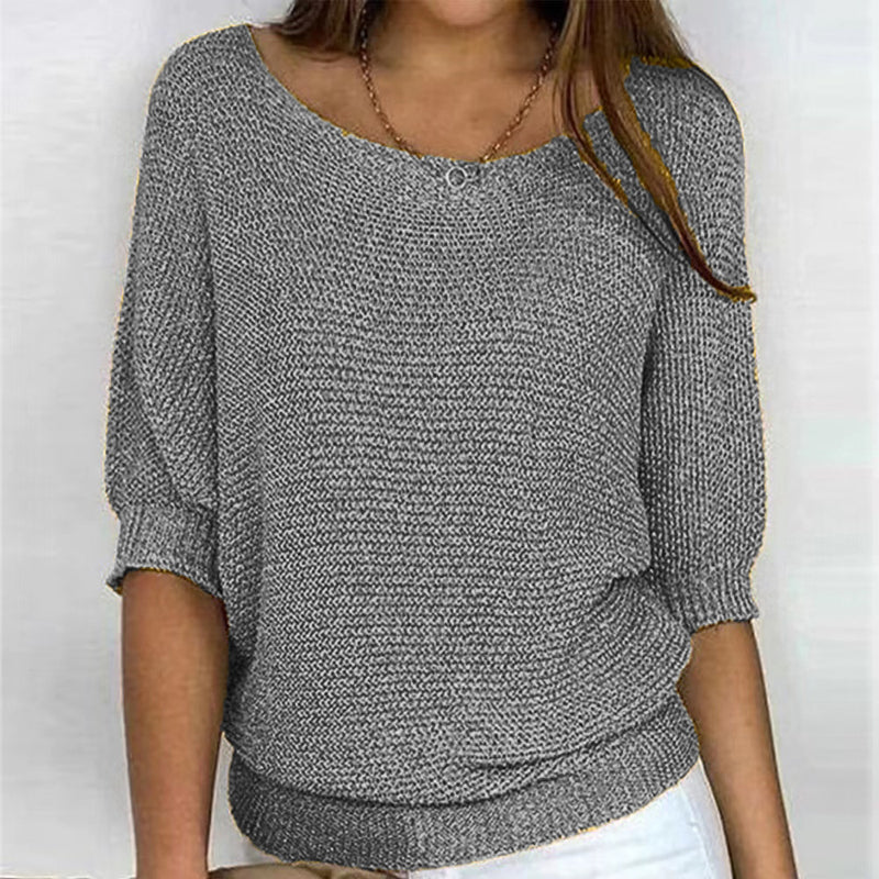 Ensfarvet Casual Sweater