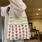 Casual Floral Knitted Bag