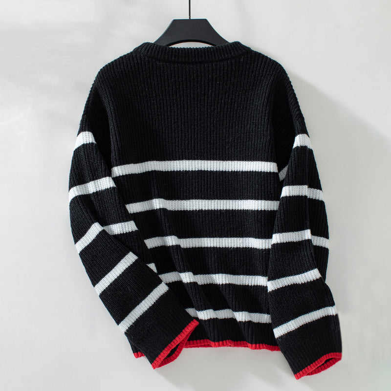 Casual Striped Knit Sweater