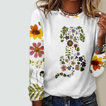 Kreativ T-Skjorte Med Blomstertrykk